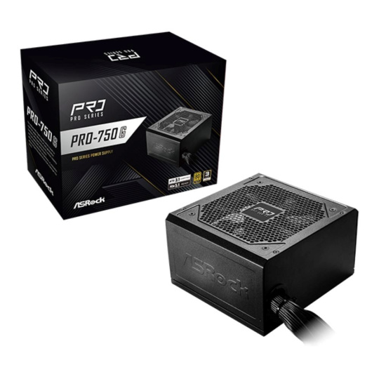 ASROCK zdroj PRO-750G,750W, 80Plus Gold, 120 mm, ATX 3.1 ASROCK zdroj PRO-750G,750W, 80Plus Gold, 120 mm, ATX 3.1