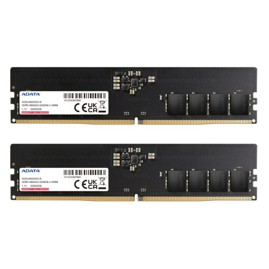 ADATA DIMM DDR5 64GB (Kit of 2) 4800MHz CL40, Dual Tray