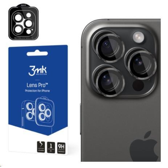 3mk ochrana kamery Lens Pro pro Apple iPhone 15 Pro Max, Graphite