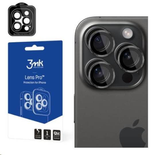 3mk ochrana kamery Lens Pro pro Apple iPhone 15 Pro, Graphite