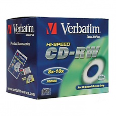 VERBATIM CD-RW(10-Pack)Jewel/High Speed/8x-12x/DLP/700MB