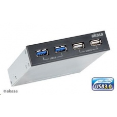 AKASA HUB USB  InterConnect S, do 3,5" pozice, 2x USB 2.0, 2x USB 3.0, interní