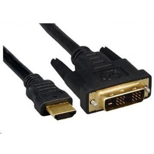 PREMIUMCORD Kabel HDMI - DVI-D 2m (M/M, zlacené kontakty, stíněný)