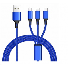 PremiumCord Kabel 3 in 1 USB, 3 konektory USB Type-C + micro USB + Lightning pro Apple, 1.2m PremiumCord Kabel 3 in 1 USB, 3 konektory USB Type-C + micro USB + Lightning pro Apple, 1.2m