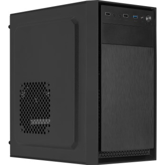 EUROCASE skříň MC X104 black, micro tower, 1x USB 3.0, 2x USB 2.0, 2x audio, bez zdroje