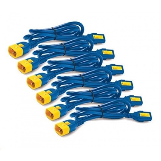 APC Power Cord Kit (6 ks), Locking, C13 to C14, 1.2m, Blue