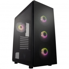 Fortron skříň Midi Tower CMT340 PLUS Black, 4 x A. RGB LED fan, průhledná bočnice Fortron skříň Midi Tower CMT340 PLUS Black, 4 x A. RGB LED fan, průhledná bočnice