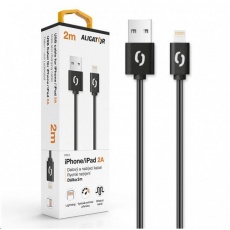 Aligator datový a nabíjecí kabel, konektor Lightning, 2A, 2m, černá Aligator datový a nabíjecí kabel, konektor Lightning, 2A, 2m, černá