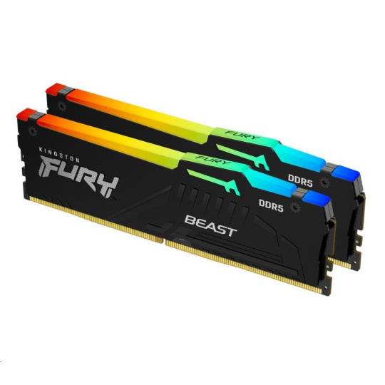 KINGSTON DIMM DDR5 64GB (Kit of 2) 5200MT/s CL36 FURY Beast RGB EXPO