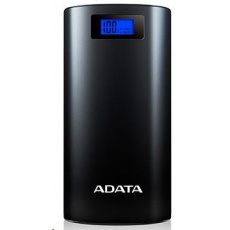 ADATA PowerBank P20000QCD - externí baterie pro mobil/tablet 20000mAh, 2,1A, černá ADATA PowerBank P20000QCD - externí baterie pro mobil/tablet 20000mAh, 2,1A, černá