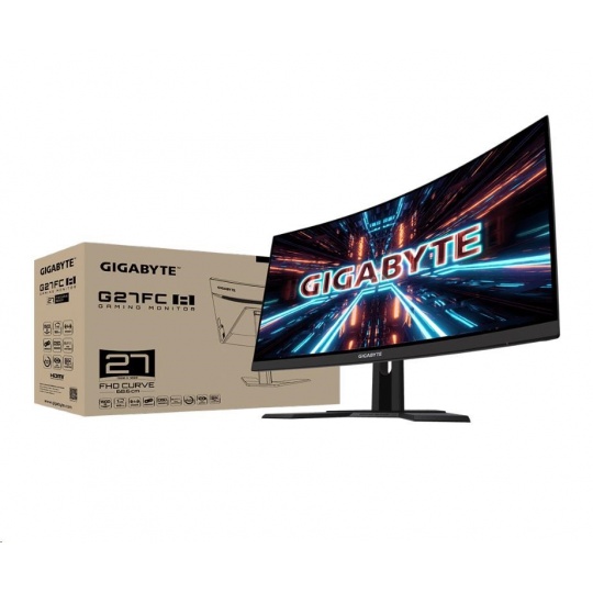 GIGABYTE LCD - 27" Gaming monitor G27FC A, 1920x1080, 12:M1, 250cd/m2, 1ms, 2xHDMI, 1xDP, curve, VA 1500R