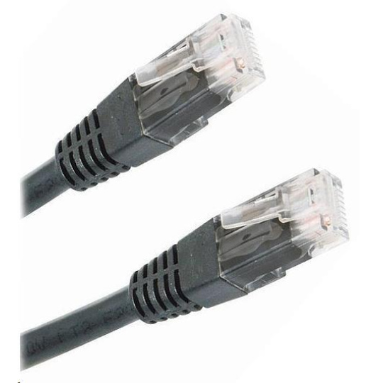 XtendLan patch kabel Cat6, UTP - 0,5m, černý (prodej po 10 ks)