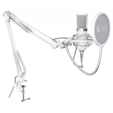 SPC Gear mikrofon SM950 Onyx White / drátový / streamovací / pop filtr / držák proti otřesům / USB / bílá SPC Gear mikrofon SM950 Onyx White / drátový / streamovací / pop filtr / držák proti otřesům / USB / bílá