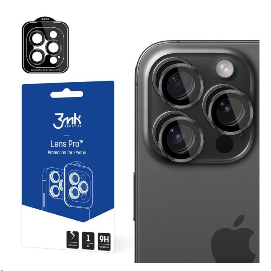 3mk tvrzené sklo Lens Pro ochrana kamery pro Apple iPhone 14 Plus, grafitová