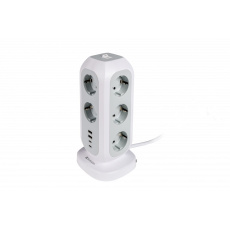 VERBATIM EU Power Tower EUPT-01 Nabíjecí stanice ,11x230V, 2xUSB-C, 2x USB-A