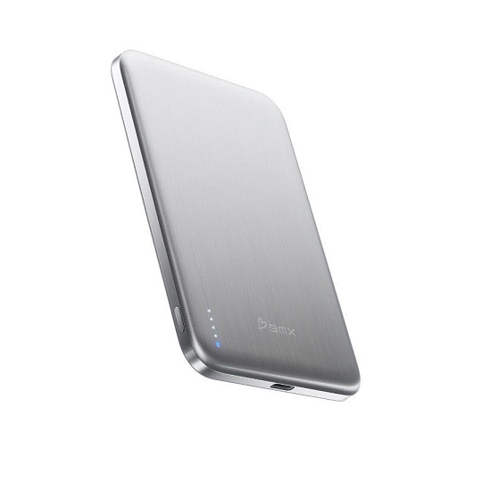 BMX SolidSafe™ Air Titanium 5K Qi2 Wireless Magnetic Power Bank, Silver BMX SolidSafe™ Air Titanium 5K Qi2 Wireless Magnetic Power Bank, Silver