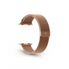 RhinoTech ocelový řemínek milánský tah pro Apple Watch 42 / 44 / 45mm růžově-zlatý