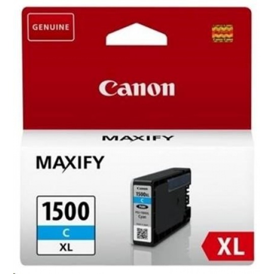 Canon CARTRIDGE PGI-1500XL C azurová pro Maxify MB2050, MB2150, MB2350, MB2750 a MB2755 (1020 str.)