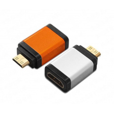 PremiumCord adaptér HDMI A - mini HDMI C (F/M), oranžová PremiumCord adaptér HDMI A - mini HDMI C (F/M), oranžová