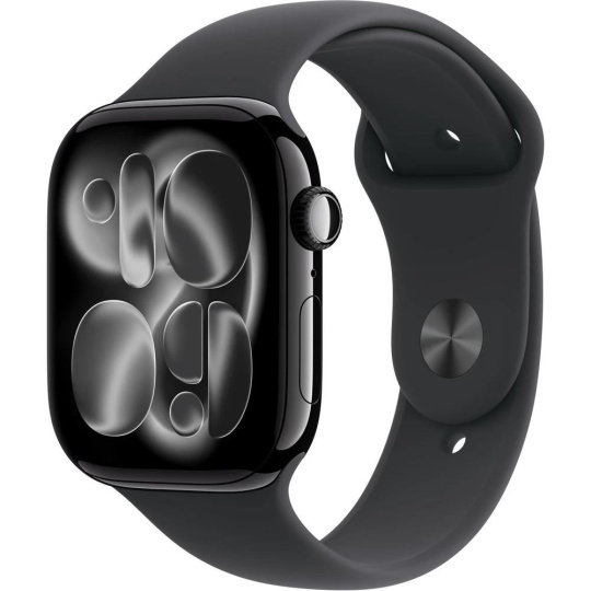 Apple Watch Series 11 GPS 42mm Jet Black Aluminium Case with Black Sport Band - M/L