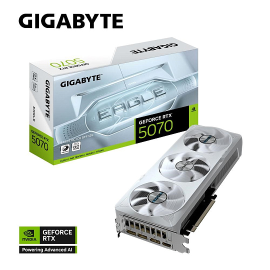 BAZAR - GIGABYTE VGA NVIDIA GeForce RTX 5070 EAGLE OC ICE 12G, 12G GDDR7, 3xDP, 1xHDMI - Poškozený obal (Komplet)