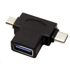 Adaptér USB3.0 female na dva konektory USB 3.1 C/male + micro USB B/male Adaptér USB3.0 female na dva konektory USB 3.1 C/male + micro USB B/male