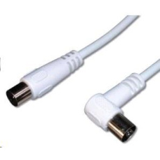 PREMIUMCORD TV kabel anténní propojovací 2m, konektor 90° (koaxiální, M/F, 75 Ohm) PREMIUMCORD TV kabel anténní propojovací 2m, konektor 90° (koaxiální, M/F, 75 Ohm)