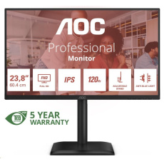 AOC MT 23,8" 24E4U - 1920x1080,IPS,120Hz,1xVGA,1xHDMI,1xDP,USBhub,Repro,Pivot