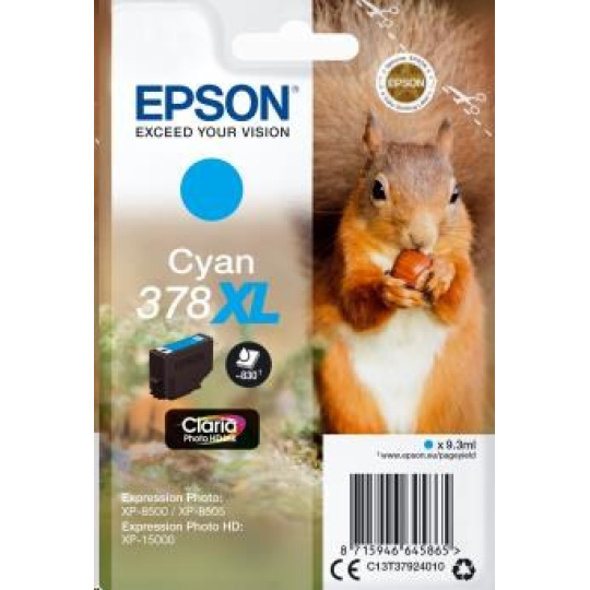 EPSON ink bar Singlepack Cyan 378XL Claria Photo HD Ink 9,3 ml