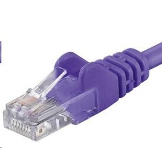 PREMIUMCORD Patch kabel UTP RJ45-RJ45 CAT5e 0.5m fialová