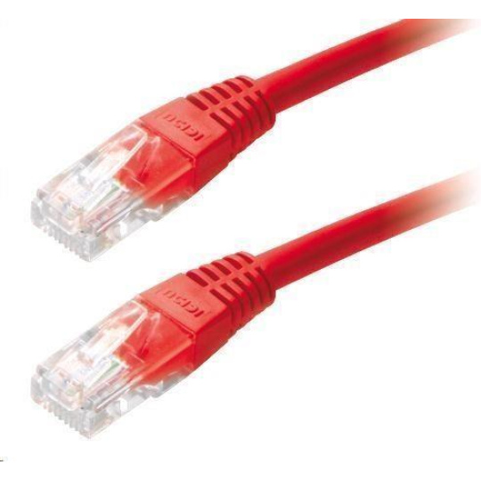 XtendLan patch kabel Cat5E, UTP - 0,5m, červený (prodej po 10 ks)