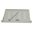 LEXI-Net 19" police s perforací 1U/650mm, nosnost 45kg, zadní nastavitelný úchyt, šedá