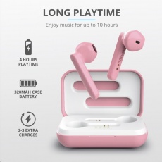 TRUST sluchátka Primo Touch Bluetooth Wireless Earphones - pink