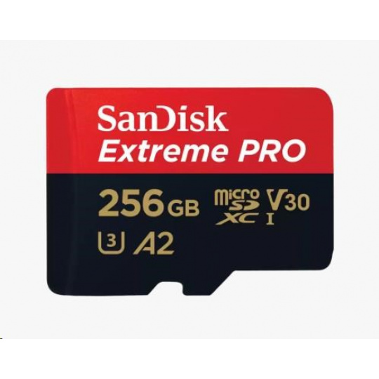 SanDisk micro SDXC karta 256GB Extreme PRO (200 MB/s Class 10, UHS-I U3 V30) + adaptér