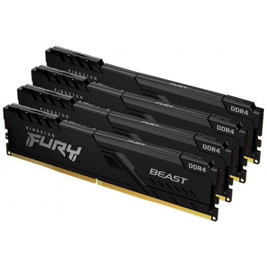 KINGSTON DIMM DDR4 64GB (Kit of 4) 3600MT/s CL18 FURY Beast Černá