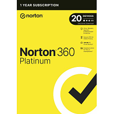 NORTON 360 PLATINUM 100GB +VPN 1 uživatel pro 20 zařízení na 1 rok ESD 1+1 (50%)