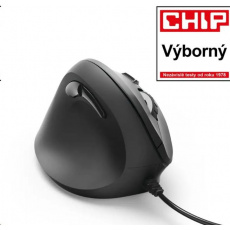 Hama vertikální, ergonomická kabelová myš EMC-500L pro leváky, černá Hama vertikální, ergonomická kabelová myš EMC-500L pro leváky, černá