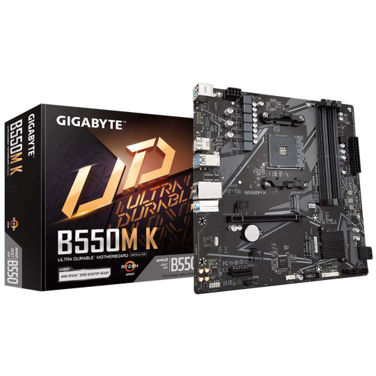 GIGABYTE MB Sc AM4 B550M K, AMD B550M, 4 x DDR4, HDMI, DP