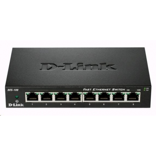 D-Link DES-108 8-port 10/100 Metal Housing Desktop Switch