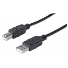 MANHATTAN Hi-Speed USB Device Cable, Type-A Male / Type-B Male, 5m (3 ft.), Black