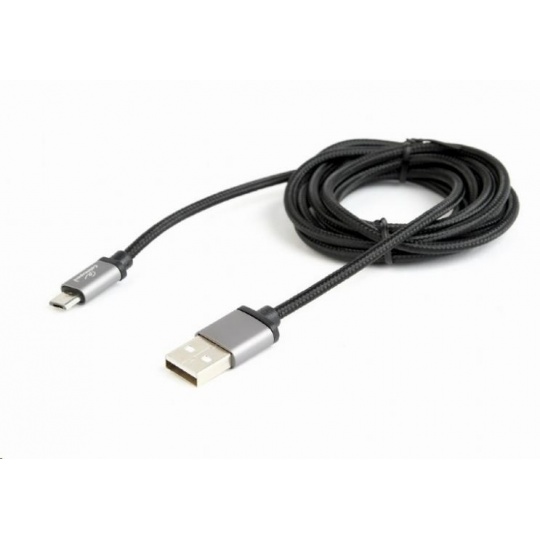 GEMBIRD Kabel USB A Male/Micro B Male 2.0, 1,8m, opletený, černý, blister