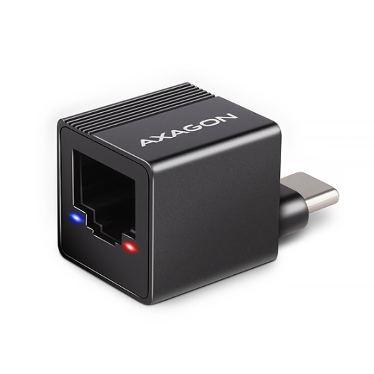 AXAGON ADE-MINIC USB-C 3.2 Gen 1 - Gigabit Ethernet MINI síťová karta, Realtek 8153, auto instal, černá