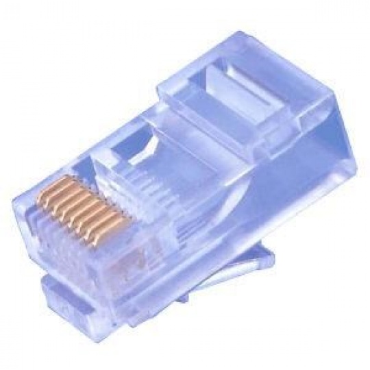 Konektor UTP RJ45 (8p8c), Cat5E, 50µm, drát - 100 ks