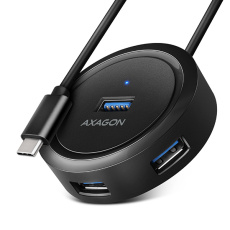 AXAGON HUE-P1C, 4x USB 3.2 Gen 1 ROUND hub, micro USB napájecí konektor, kabel USB-C 30cm AXAGON HUE-P1C, 4x USB 3.2 Gen 1 ROUND hub, micro USB napájecí konektor, kabel USB-C 30cm