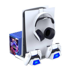 iPega PG-P5023A multifunkční stojan s aktivním chlazením pro PS 5 a příslušenství, bílý iPega PG-P5023A multifunkční stojan s aktivním chlazením pro PS 5 a příslušenství, bílý