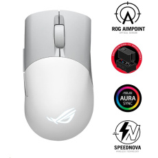 ASUS myš ROG KERIS WIRELESS AIMPOINT WHITE (P709), RGB, Bluetooth, bílá