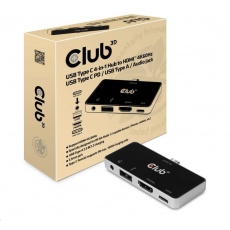 Club3D Dokovací stanice USB Type C 4-in-1 Hub to HDMI™ 4K60Hz USB Type C PD / USB Type A / Audio jack