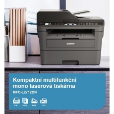 BROTHER multifunkce laserová MFC-L2712DN - A4, 30ppm, 64MB, 600x600copy, USB, LAN, 250l, 30ADF, DUPLEX BROTHER multifunkce laserová MFC-L2712DN - A4, 30ppm, 64MB, 600x600copy, USB, LAN, 250l, 30ADF, DUPLEX