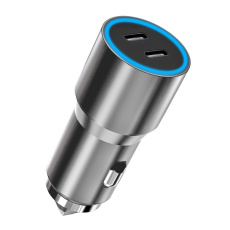 WG - Nabíječka do auta 2x USB 60W, 2x USB-C PD 30W, stříbrná WG - Nabíječka do auta 2x USB 60W, 2x USB-C PD 30W, stříbrná