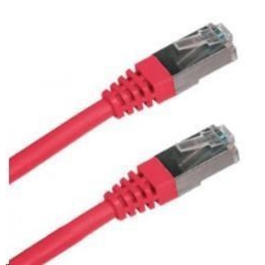 Patch kabel Cat6A, S-FTP - 0,30m, červený